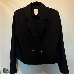 Joie Cropped Blazer with Gold Buttons